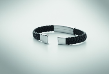 Logo trade business gift photo of: Braided faux leather bracelet
