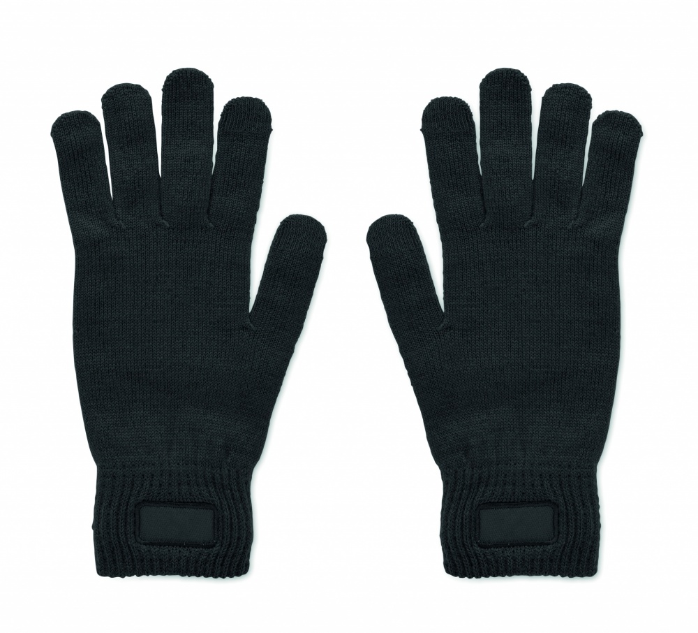 Logo trade promotional gifts image of: Knitted gloves in RPET