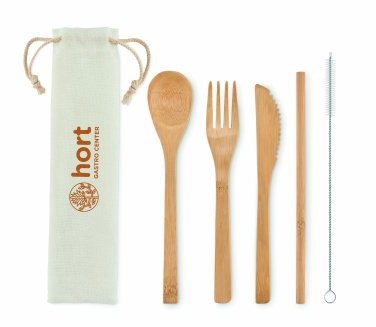 Logotrade promotional item image of: Bamboo cutlery with straw