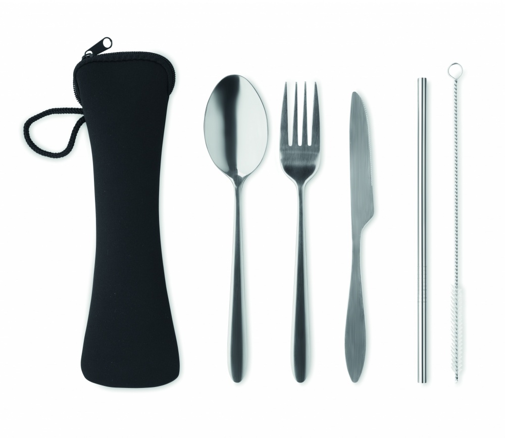 Logo trade promotional merchandise image of: Cutlery set stainless steel
