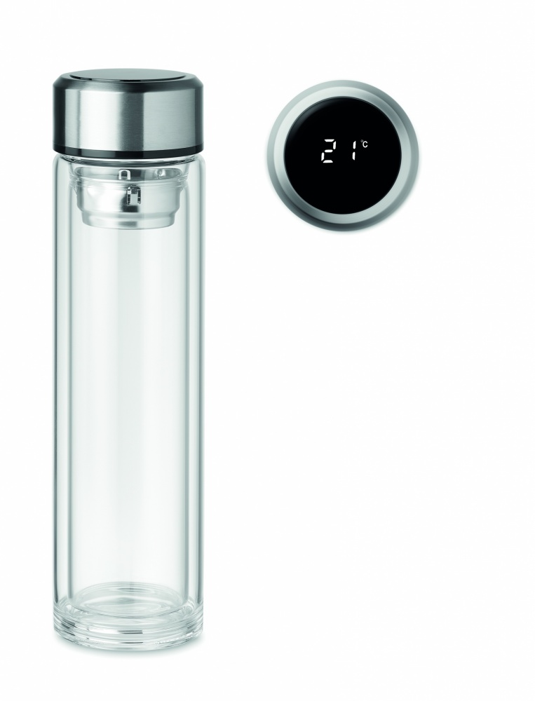Logo trade promotional giveaway photo of: Bottle with touch thermometer