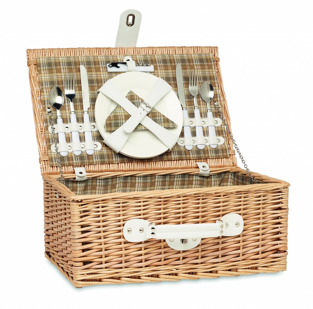 Logo trade promotional gifts image of: Wicker picnic basket 2 people