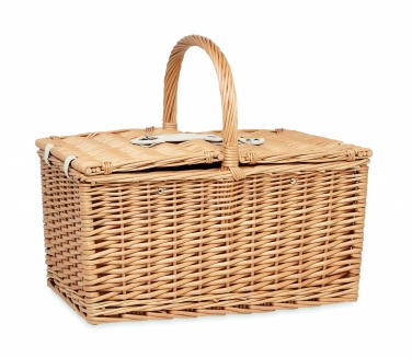 Logo trade corporate gifts picture of: Wicker picnic basket 4 people