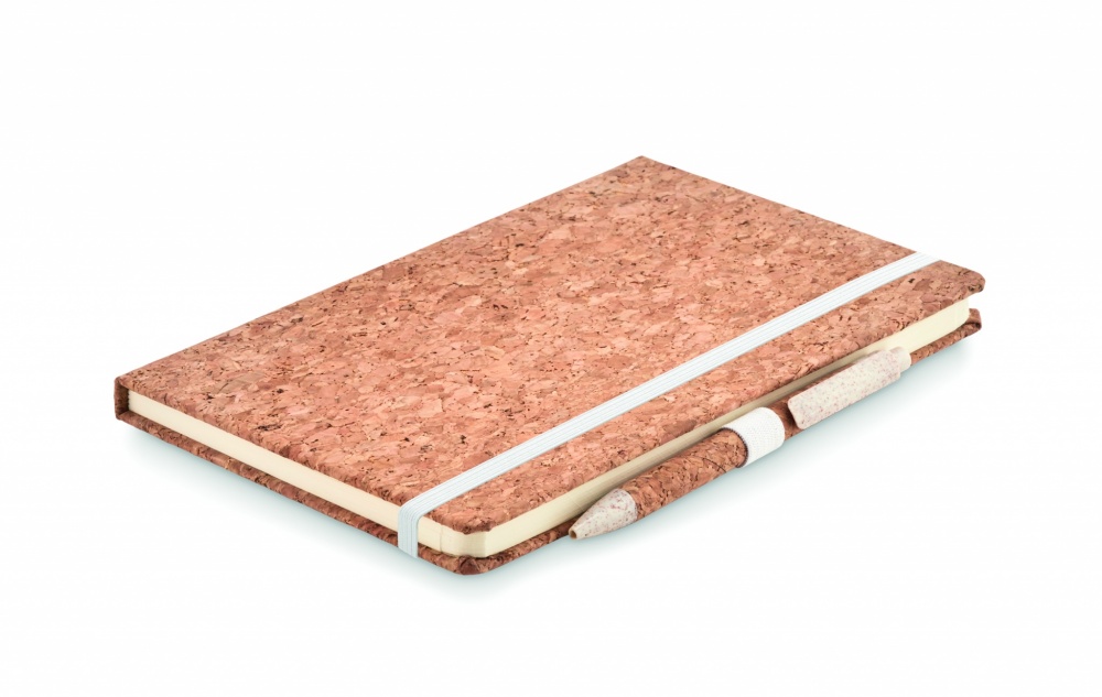 Logo trade promotional merchandise image of: A5 cork notebook with pen