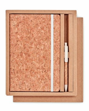 Logo trade promotional gifts picture of: A5 cork notebook with pen