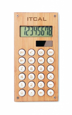 Logo trade promotional items picture of: 8 digit bamboo calculator