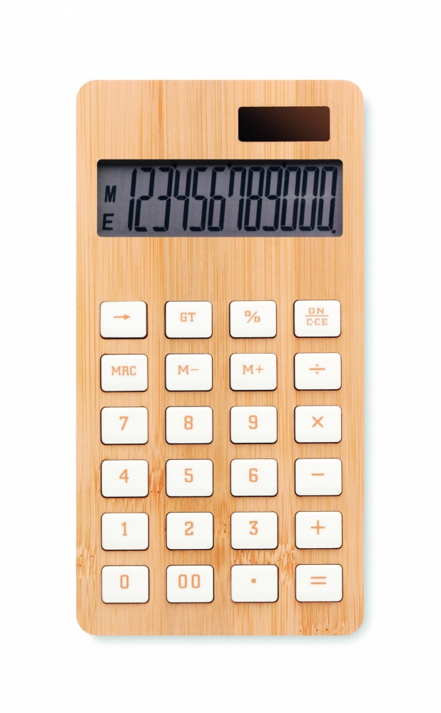 Logo trade promotional giveaways picture of: 12 digit bamboo calculator