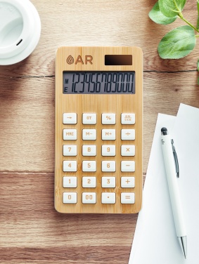 Logo trade advertising products picture of: 12 digit bamboo calculator