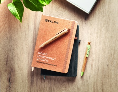 Logo trade promotional giveaway photo of: Recycled Leather A5 notebook