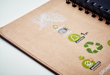Logo trade corporate gifts image of: A5 Pine tree GROWNOTEBOOK™