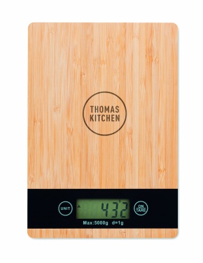 Logo trade promotional gifts picture of: Bamboo digital kitchen scales