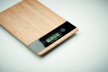 Logo trade advertising products picture of: Bamboo digital kitchen scales