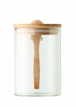Logotrade advertising product picture of: Glass jar with spoon 600 ml