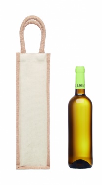 Logo trade promotional giveaways image of: Jute wine bag for one bottle