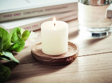 Logotrade corporate gift image of: Candle on round wooden base
