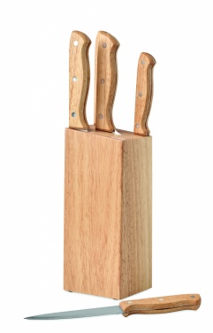 Logo trade corporate gifts image of: 5 piece knife set in base