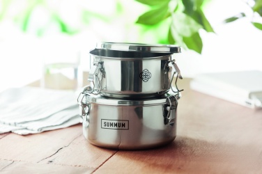 Logo trade promotional merchandise picture of: Set of 2 stainless steel boxes