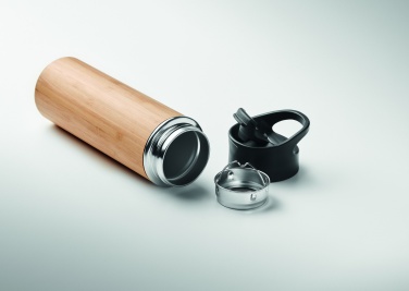 Logo trade promotional giveaway photo of: Double wall bamboo flask 450ml