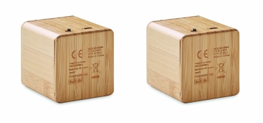 Logotrade promotional merchandise photo of: Set of Bamboo wireless speaker