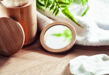 Logotrade promotional gift image of: Bamboo make-up mirror