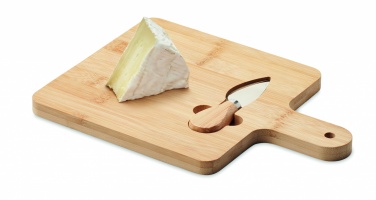 Logo trade business gift photo of: Cheese board set in bamboo Bremen