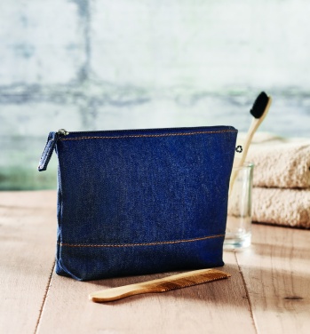 Logotrade promotional merchandise image of: Recycled denim cosmetic pouch