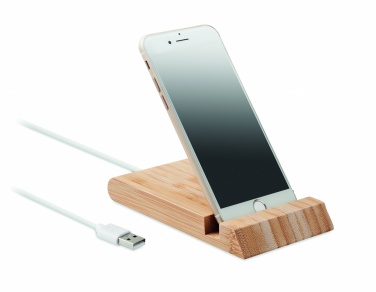 Logo trade promotional item photo of: Bamboo wireless charger  10W ODOS