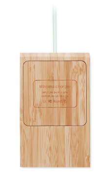 Logotrade promotional gift image of: Bamboo wireless charger  10W ODOS