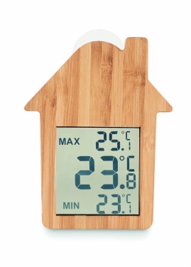 Logotrade promotional item image of: Bamboo weather station HISA