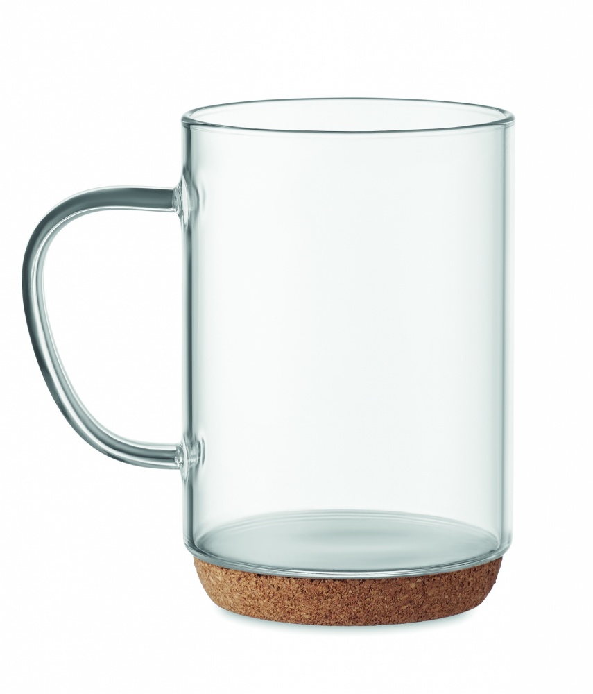 Logo trade promotional merchandise photo of: Glass mug 400ml with cork base