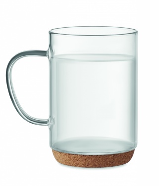 Logo trade promotional merchandise photo of: Glass mug 400ml with cork base