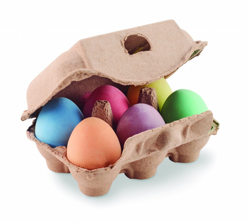 Logo trade promotional items image of: 6 chalk eggs in box