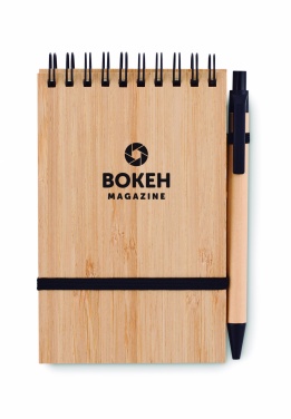Logotrade promotional products photo of: A6 bamboo notepad with pen SONORABAM