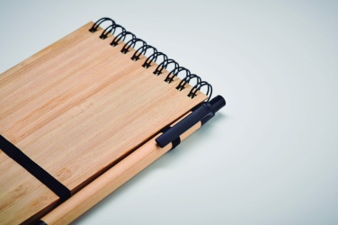 Logotrade business gift image of: A6 bamboo notepad with pen SONORABAM