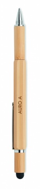 Logo trade promotional products image of: Spirit level pen in bamboo