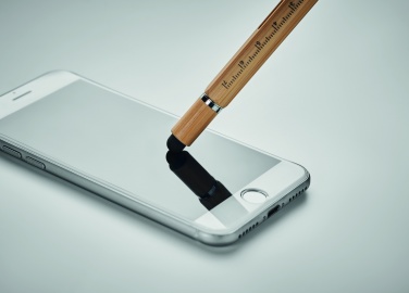 Logo trade corporate gifts image of: Spirit level pen in bamboo