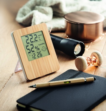 Logo trade promotional items picture of: Bamboo weather station