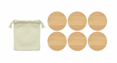 Logo trade promotional products image of: Set of 6 bamboo coasters