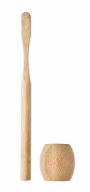Logotrade promotional gift image of: Bamboo tooth brush with stand