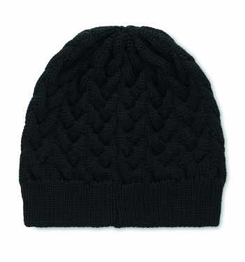 Logotrade promotional gift picture of: Cable knit beanie in RPET