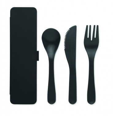 Logo trade promotional giveaways image of: Cutlery set recycled PP