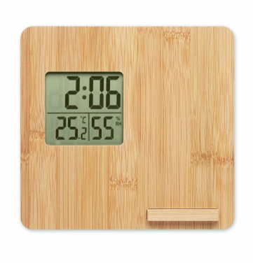 Logotrade promotional item picture of: Bamboo weather station 10W
