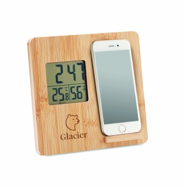 Logo trade corporate gift photo of: Bamboo weather station 10W