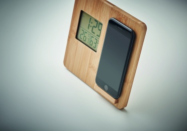 Logo trade corporate gifts image of: Bamboo weather station 10W