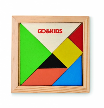 Logo trade promotional gifts image of: Tangram puzzle in wood