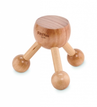 Logo trade promotional gifts image of: Hand held massager in wood