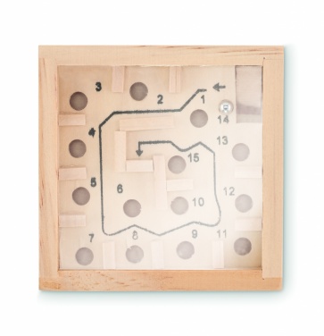 Logo trade business gifts image of: Pine wooden labyrinth game