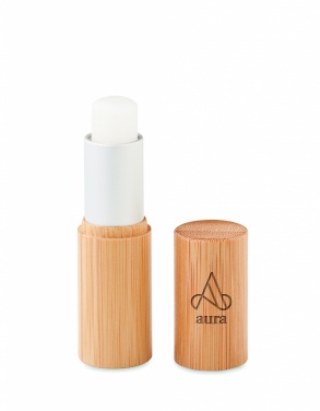 Logo trade corporate gift photo of: Lip balm in bamboo tube box