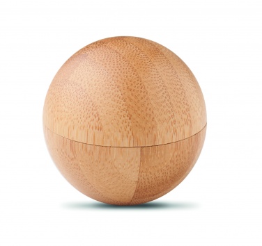 Logotrade promotional gift picture of: Lip balm in round bamboo case