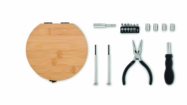 Logo trade promotional items picture of: 15 piece tool set bamboo case